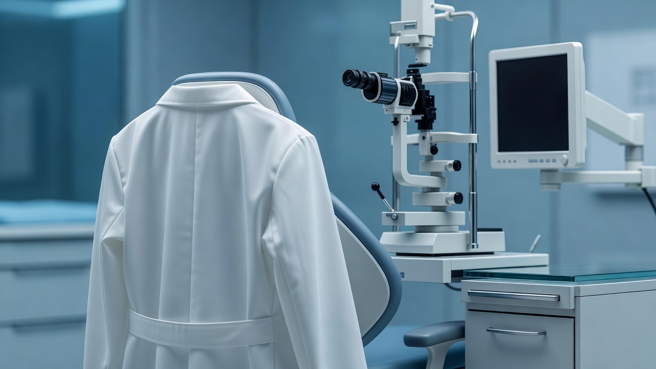 Doctor's Coat & Slit Lamp